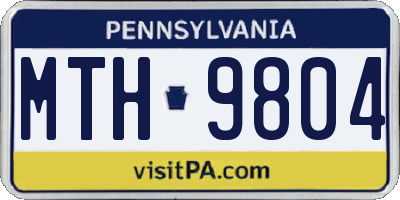 PA license plate MTH9804