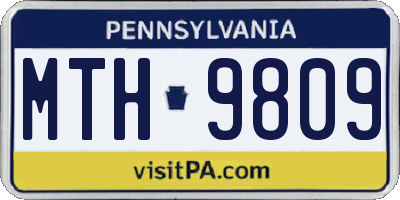 PA license plate MTH9809
