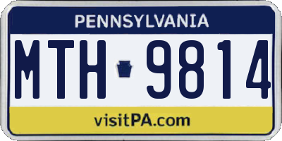 PA license plate MTH9814