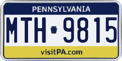 PA license plate MTH9815