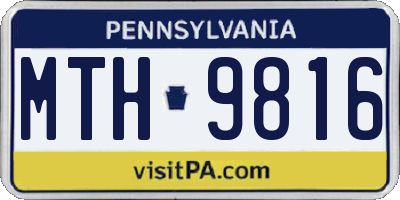 PA license plate MTH9816
