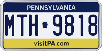 PA license plate MTH9818