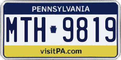 PA license plate MTH9819