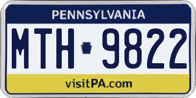 PA license plate MTH9822