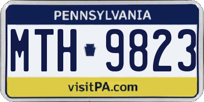 PA license plate MTH9823