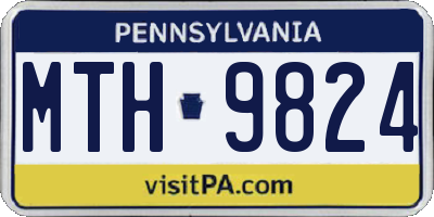 PA license plate MTH9824
