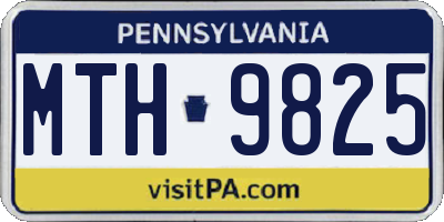 PA license plate MTH9825