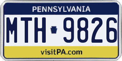 PA license plate MTH9826