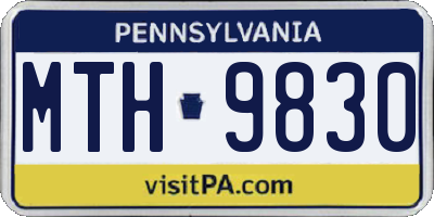 PA license plate MTH9830