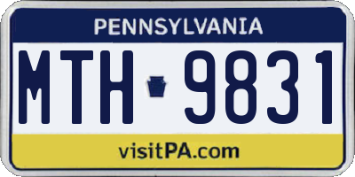 PA license plate MTH9831