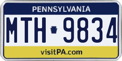 PA license plate MTH9834