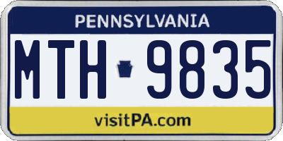 PA license plate MTH9835
