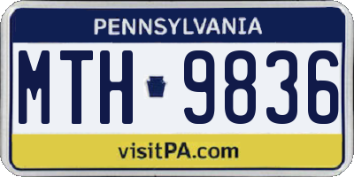 PA license plate MTH9836