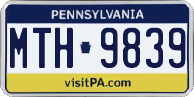PA license plate MTH9839