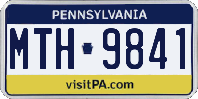 PA license plate MTH9841