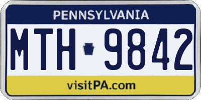 PA license plate MTH9842
