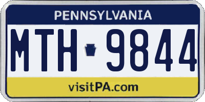 PA license plate MTH9844