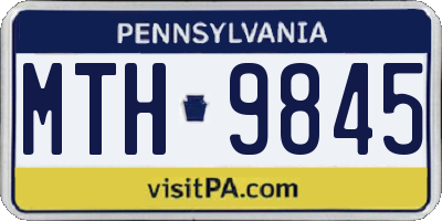 PA license plate MTH9845