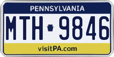 PA license plate MTH9846
