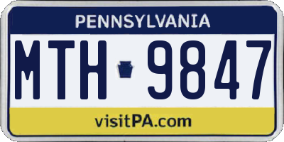 PA license plate MTH9847