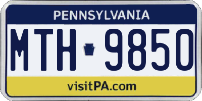 PA license plate MTH9850