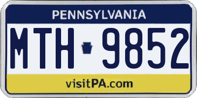 PA license plate MTH9852