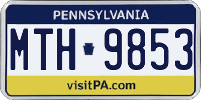 PA license plate MTH9853