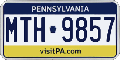 PA license plate MTH9857