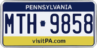 PA license plate MTH9858