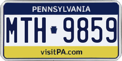 PA license plate MTH9859