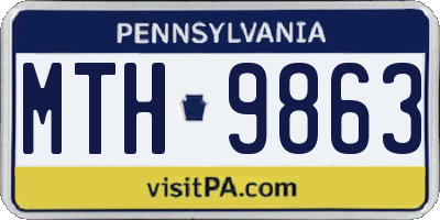 PA license plate MTH9863