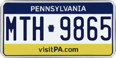 PA license plate MTH9865