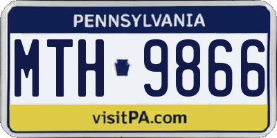 PA license plate MTH9866