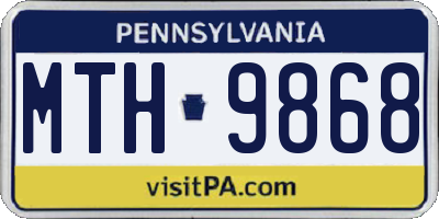 PA license plate MTH9868