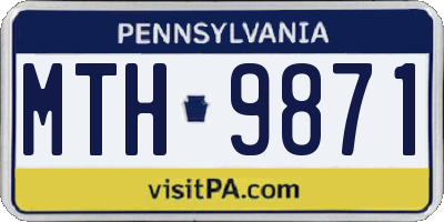 PA license plate MTH9871