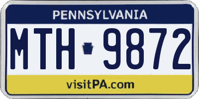 PA license plate MTH9872