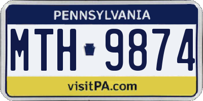 PA license plate MTH9874