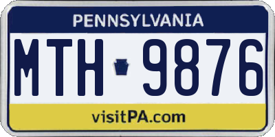 PA license plate MTH9876