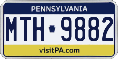 PA license plate MTH9882