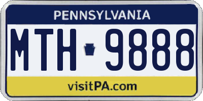 PA license plate MTH9888