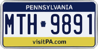 PA license plate MTH9891