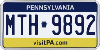 PA license plate MTH9892