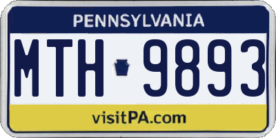 PA license plate MTH9893