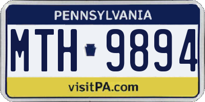 PA license plate MTH9894