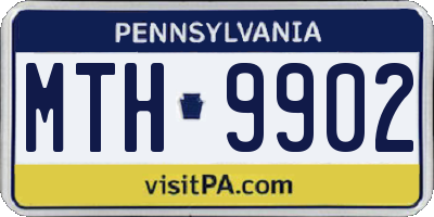 PA license plate MTH9902
