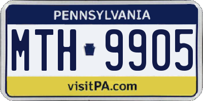 PA license plate MTH9905
