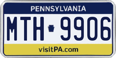 PA license plate MTH9906