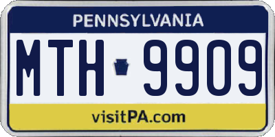 PA license plate MTH9909
