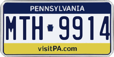 PA license plate MTH9914