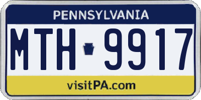 PA license plate MTH9917